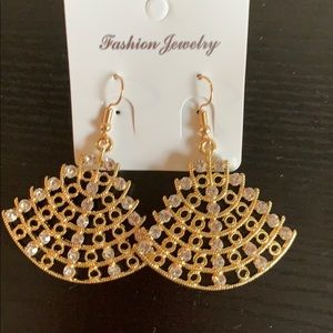 Gold and rhinestone earrings